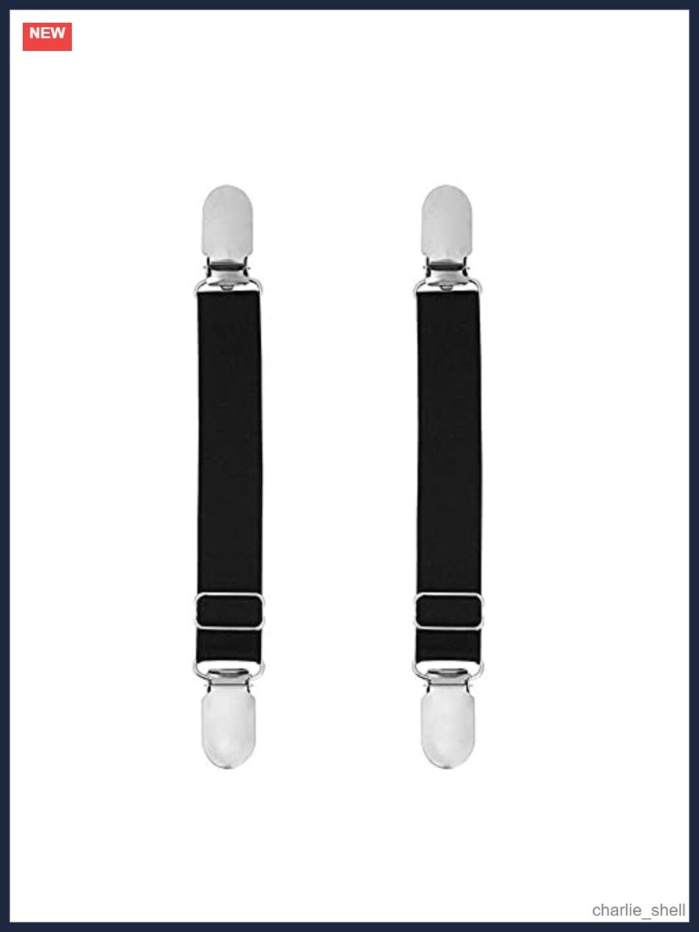 Adjustable Elastic Garter Straps for Men with Metal Clip Closures